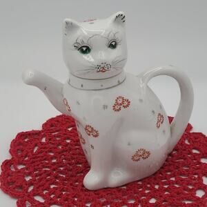 Vintage Asian Lucky Cat Teapot Hand painted